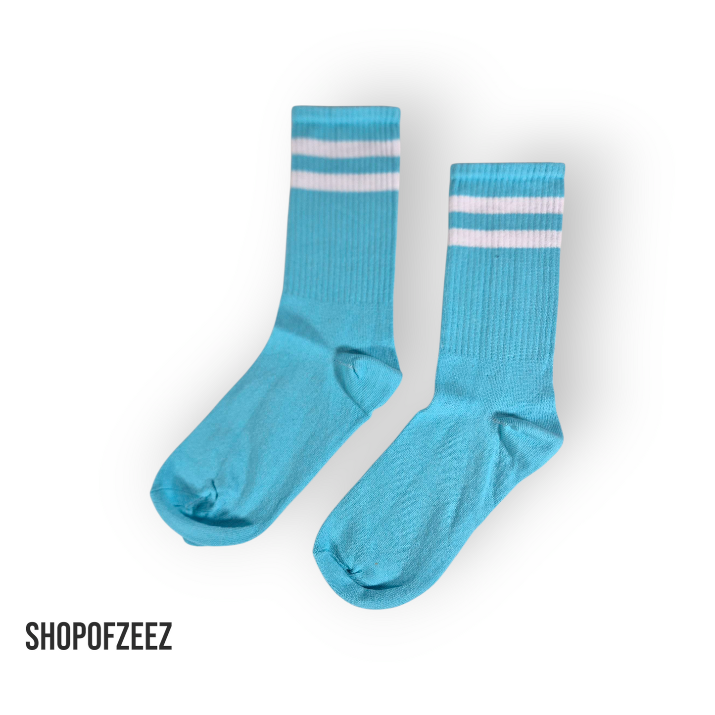 Hellblaue Retro-Sportsocken, Einheitsgröße: 37-44