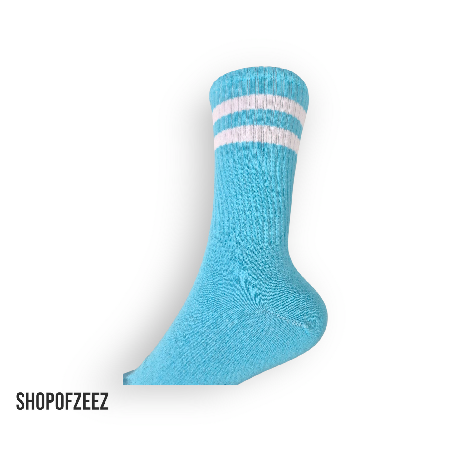 Hellblaue Retro-Sportsocken, Einheitsgröße: 37-44