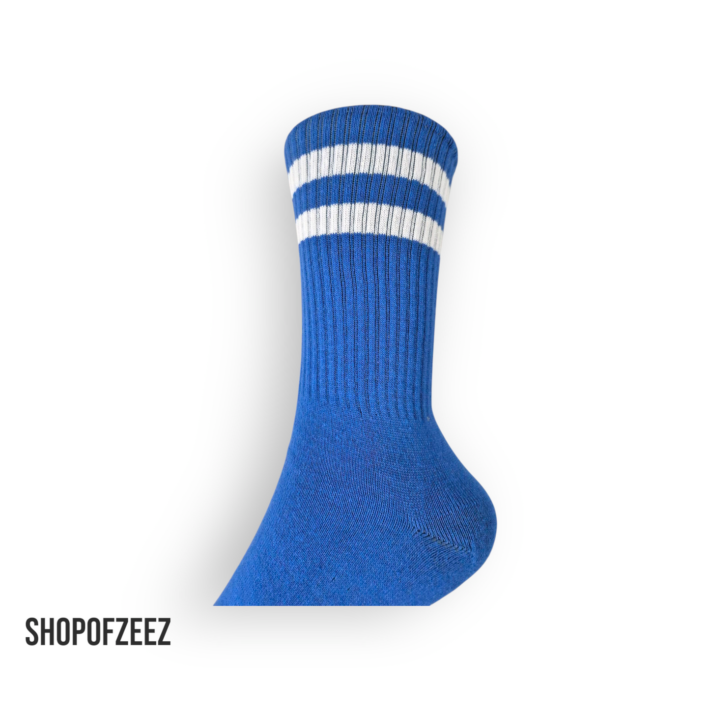blau-weiß gestreifte Sportsocken, Einheitsgröße: 36-42