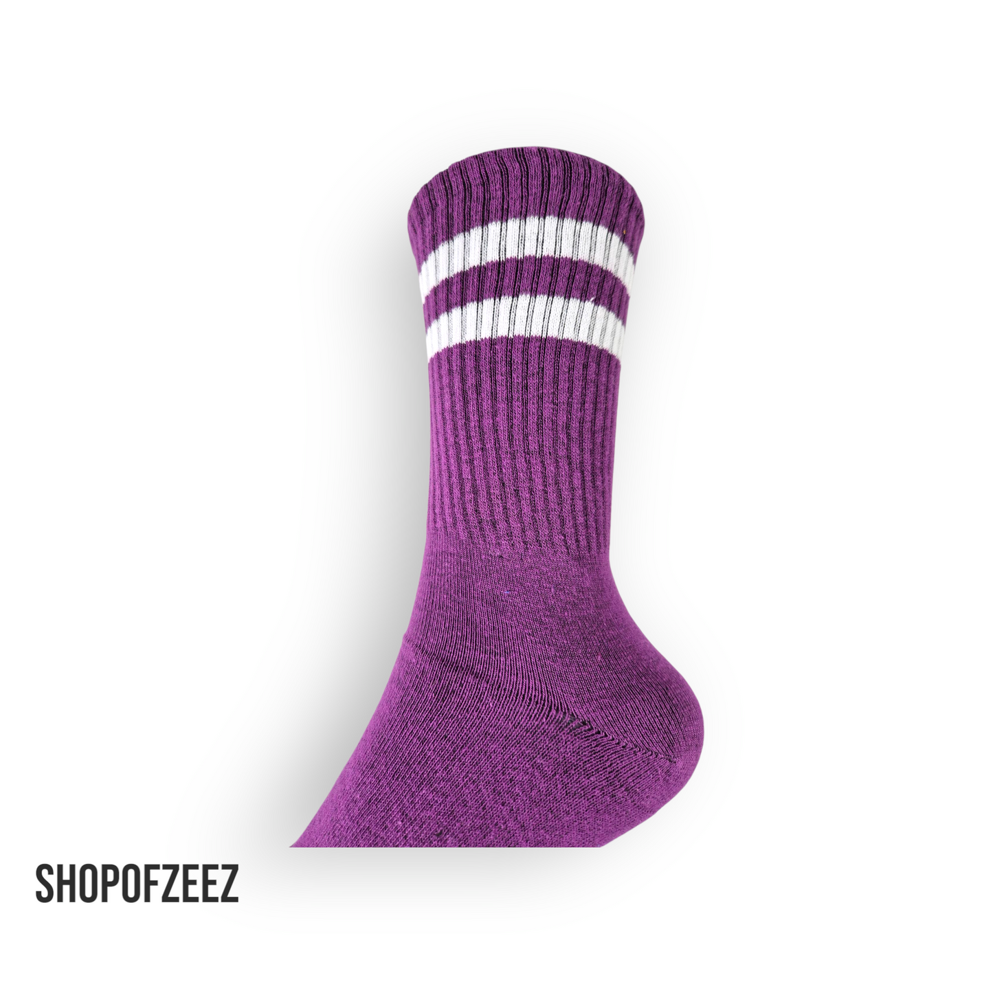 lila-weiß gestreifte Sportsocken, Einheitsgröße: 37-44
