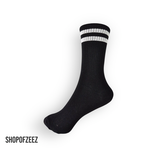 schwarz-weiß gestreifte Sportsocken, Einheitsgröße: 36-42