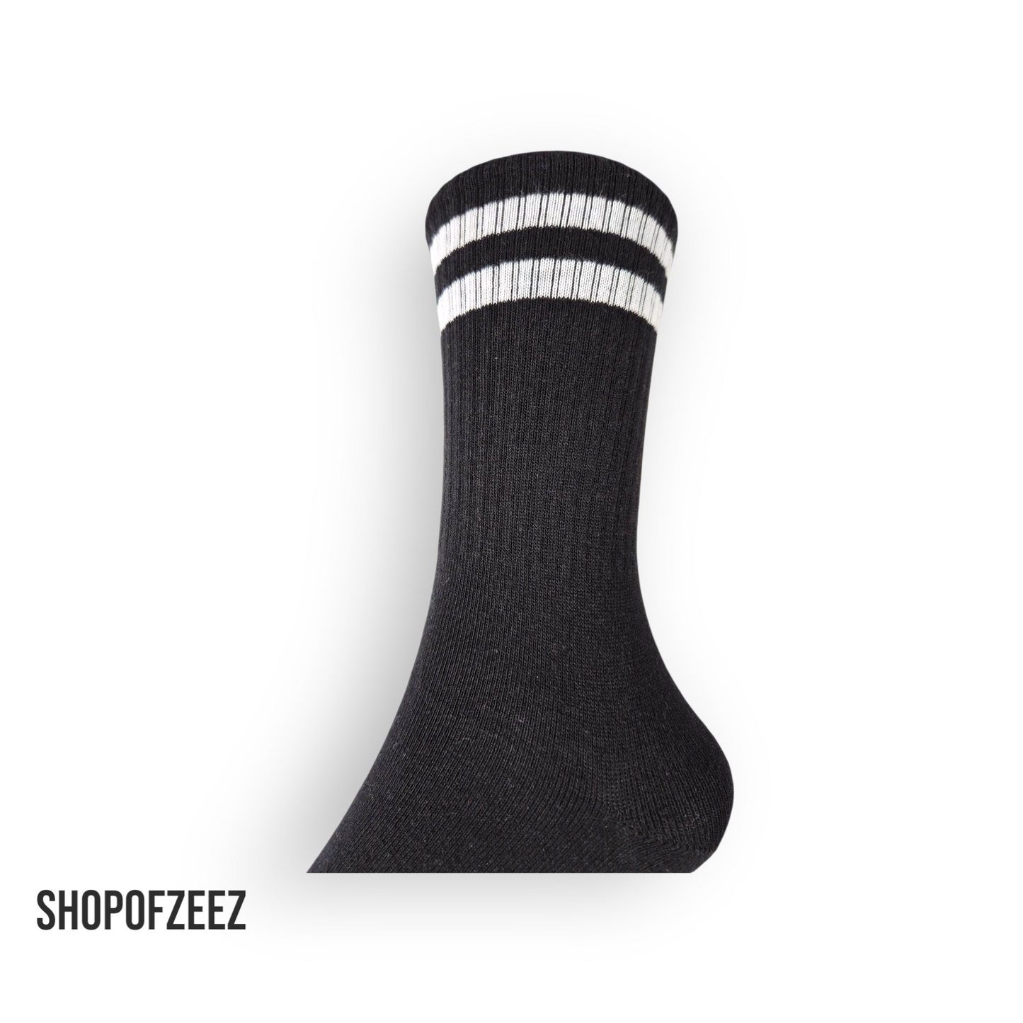 schwarz-weiß gestreifte Sportsocken, Einheitsgröße: 36-42