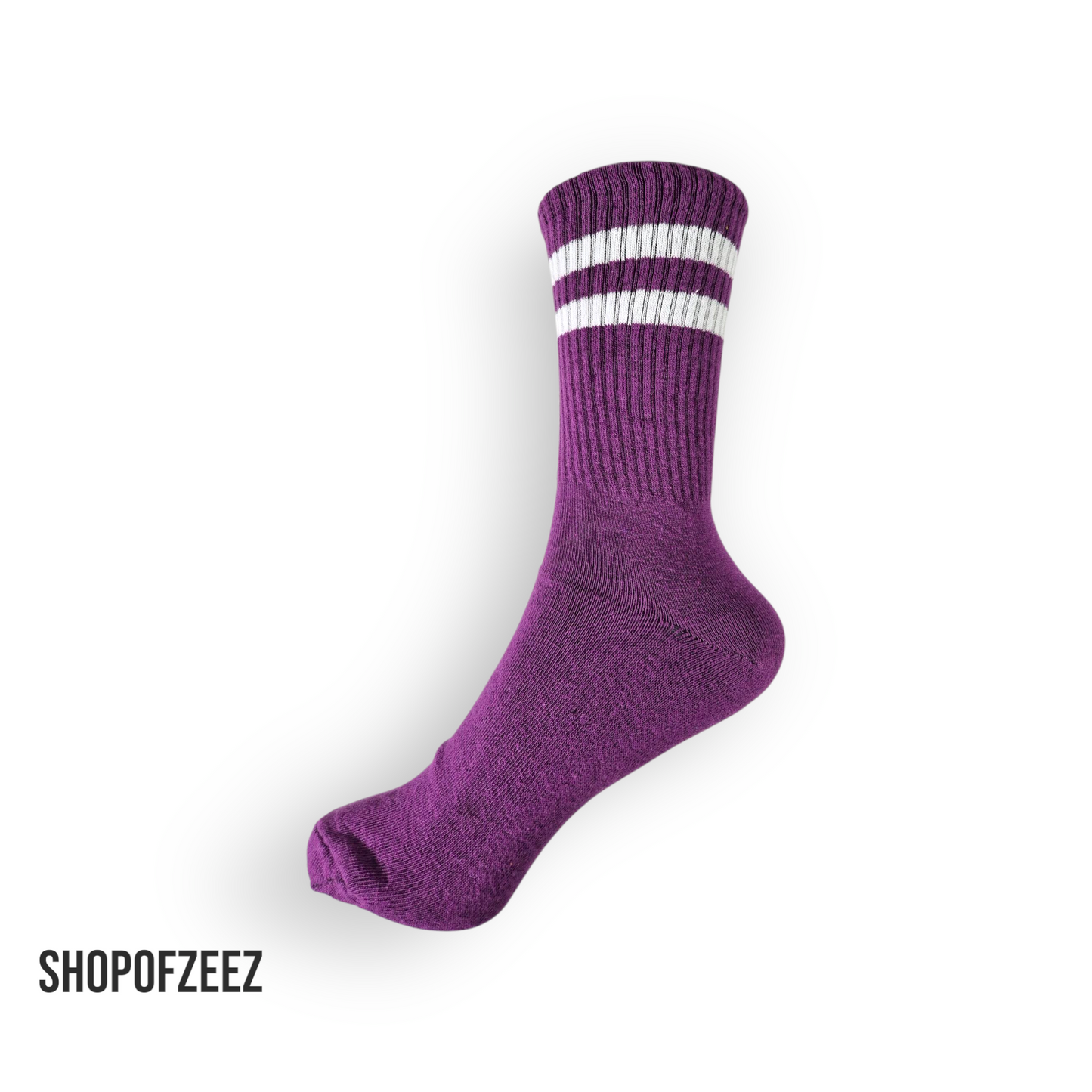 lila-weiß gestreifte Sportsocken, Einheitsgröße: 37-44