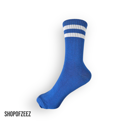 blau-weiß gestreifte Sportsocken, Einheitsgröße: 36-42