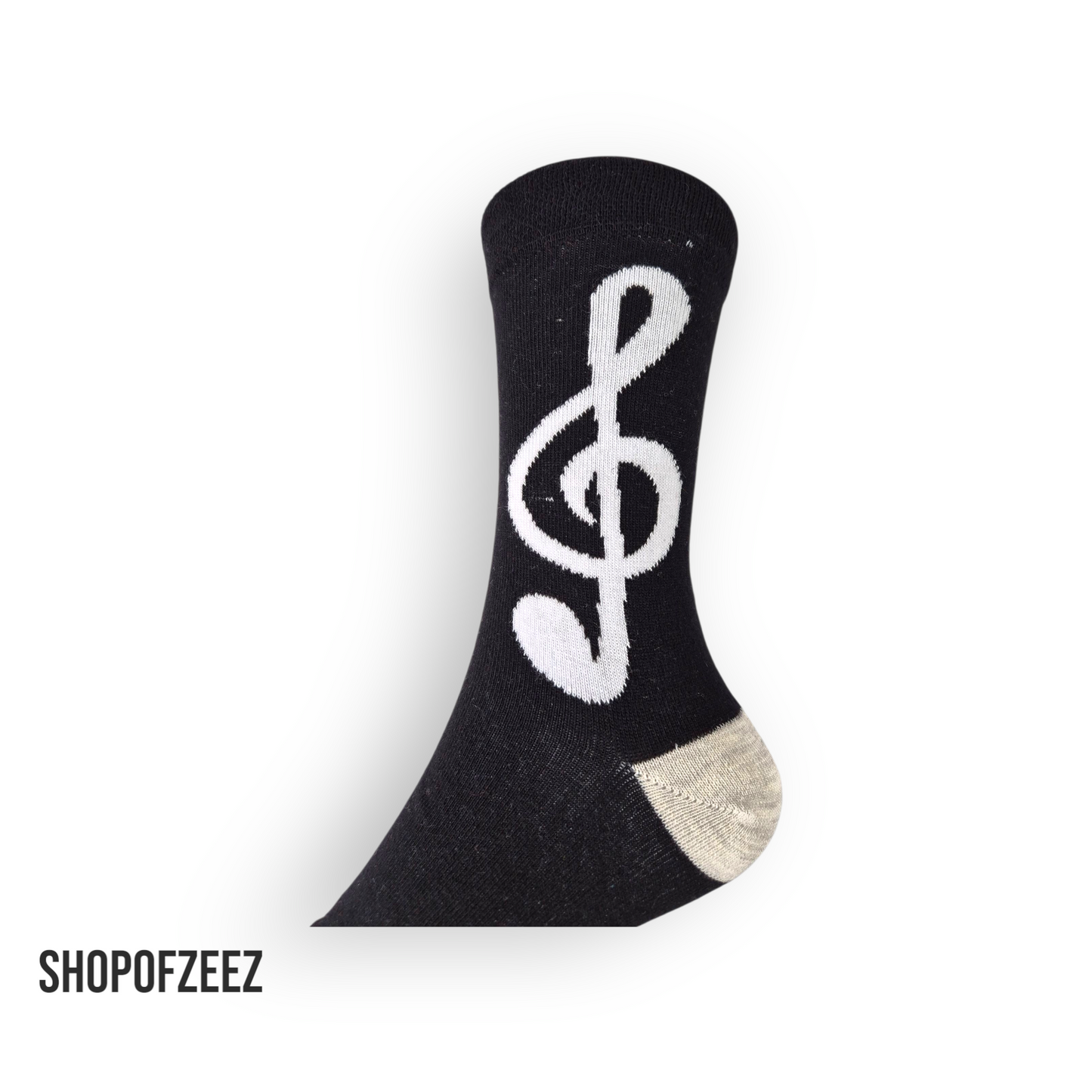 Musiknoten Socken - schwarz