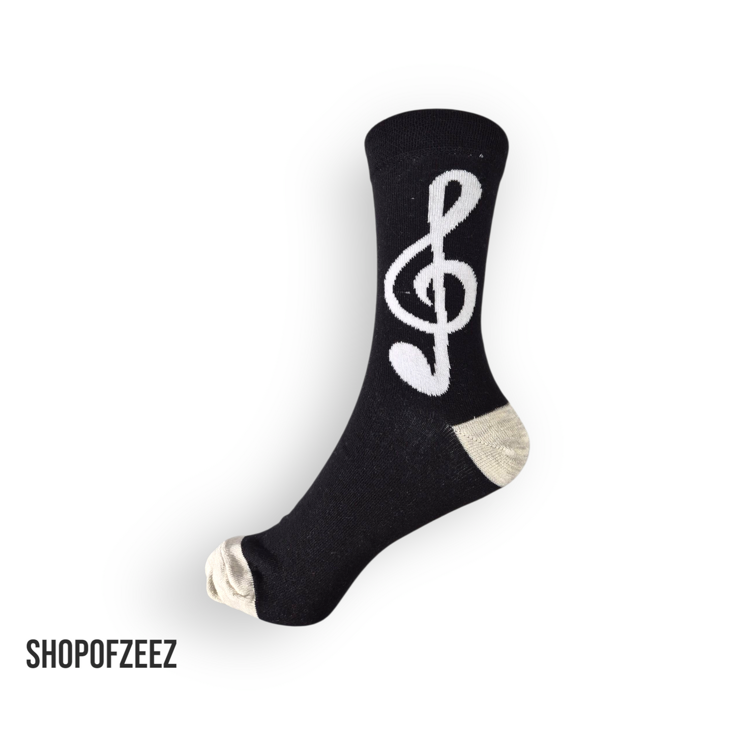 Musiknoten Socken - schwarz