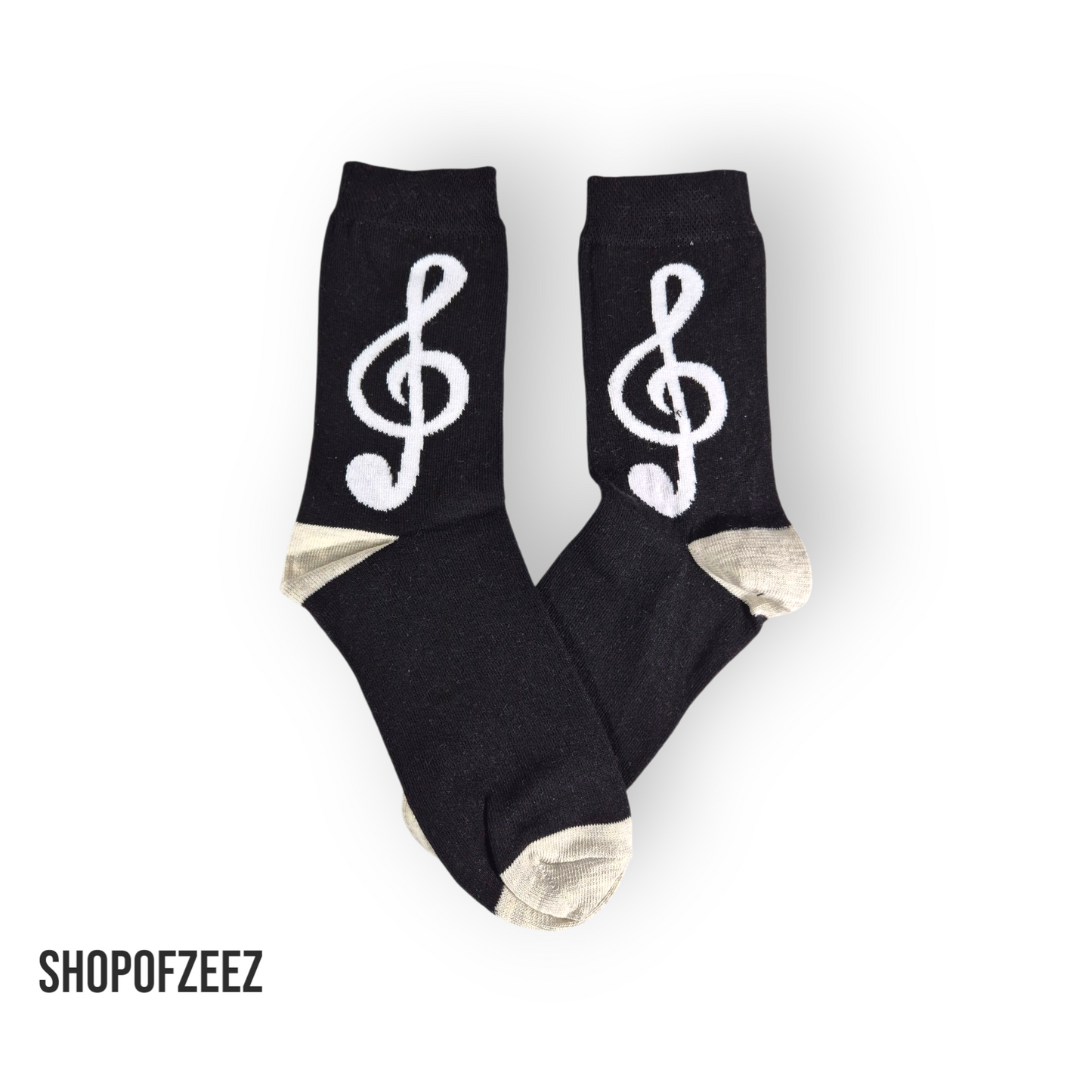 Musiknoten Socken - schwarz