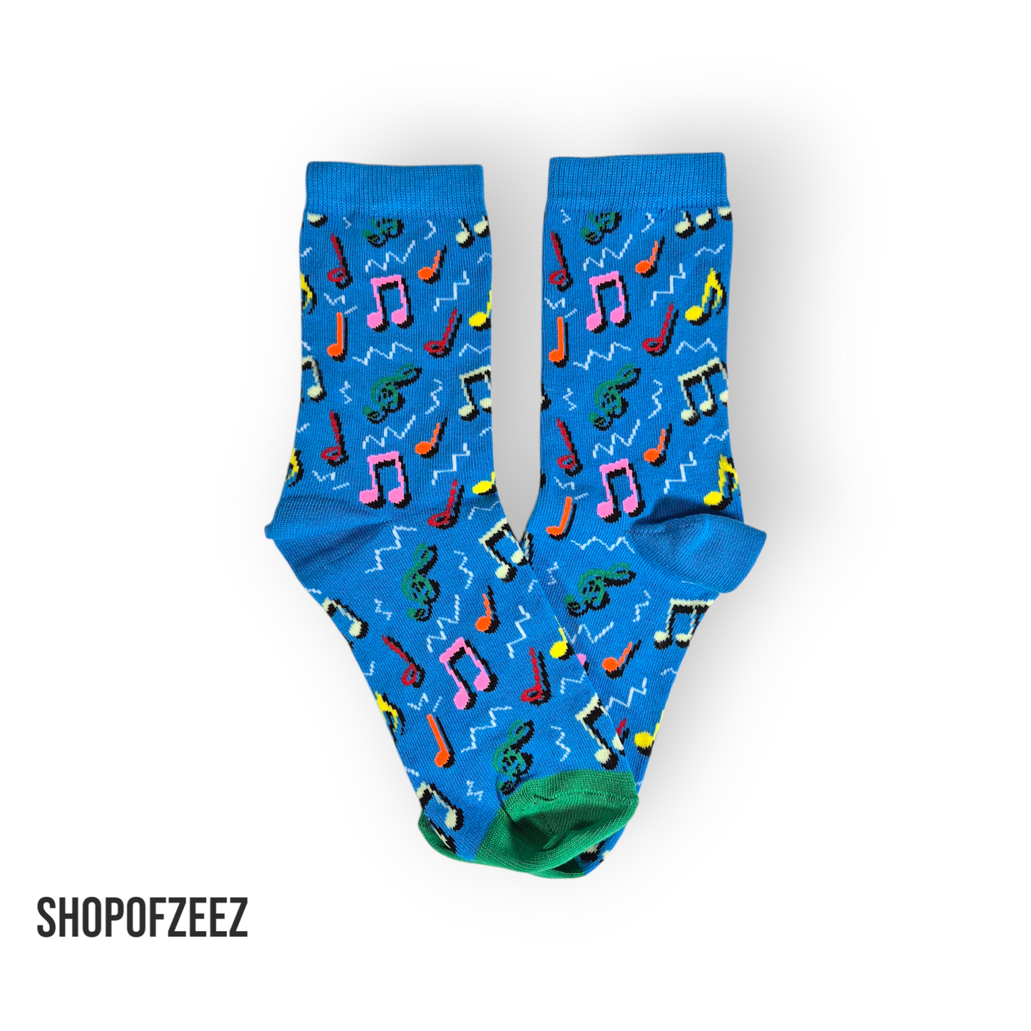 Musik Noten Socken - hellblau