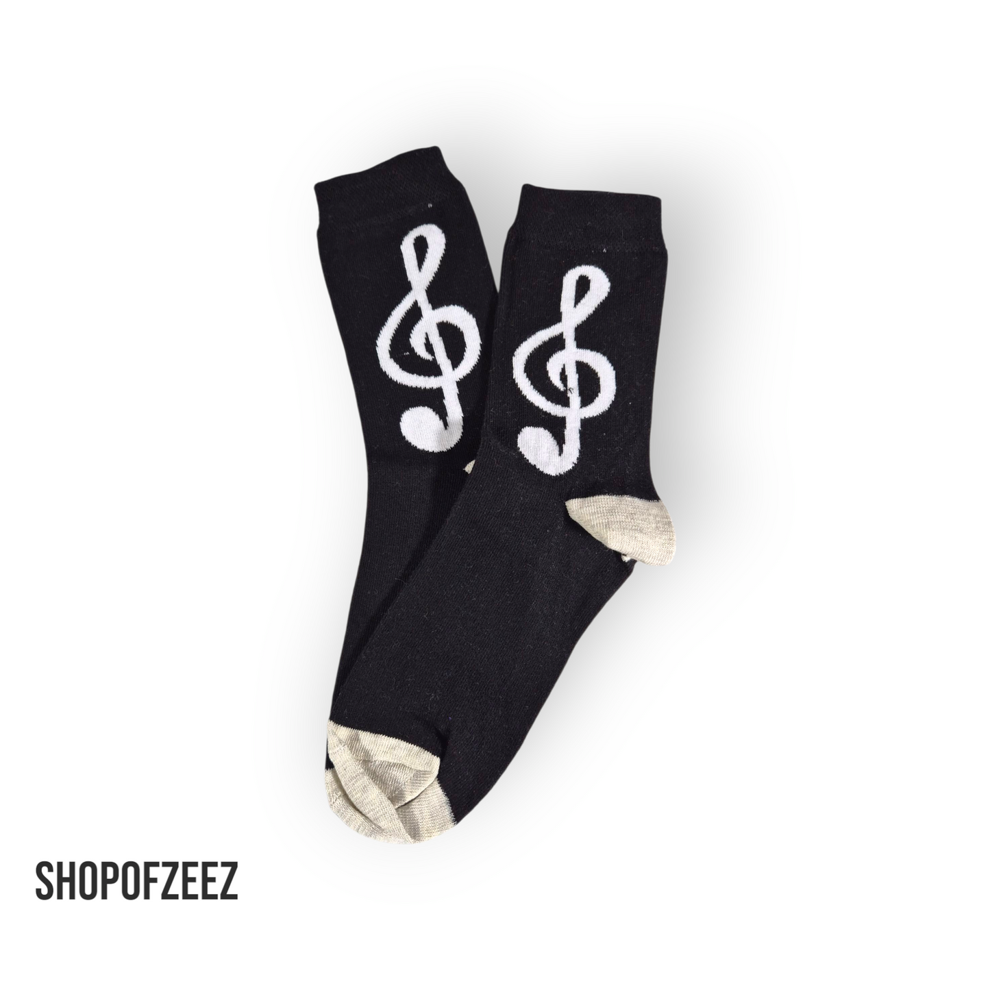 Musiknoten Socken - schwarz