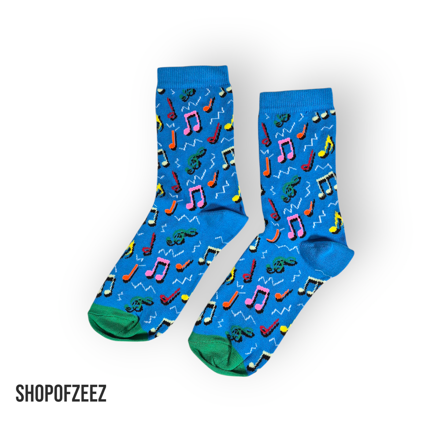 Musik Noten Socken - hellblau
