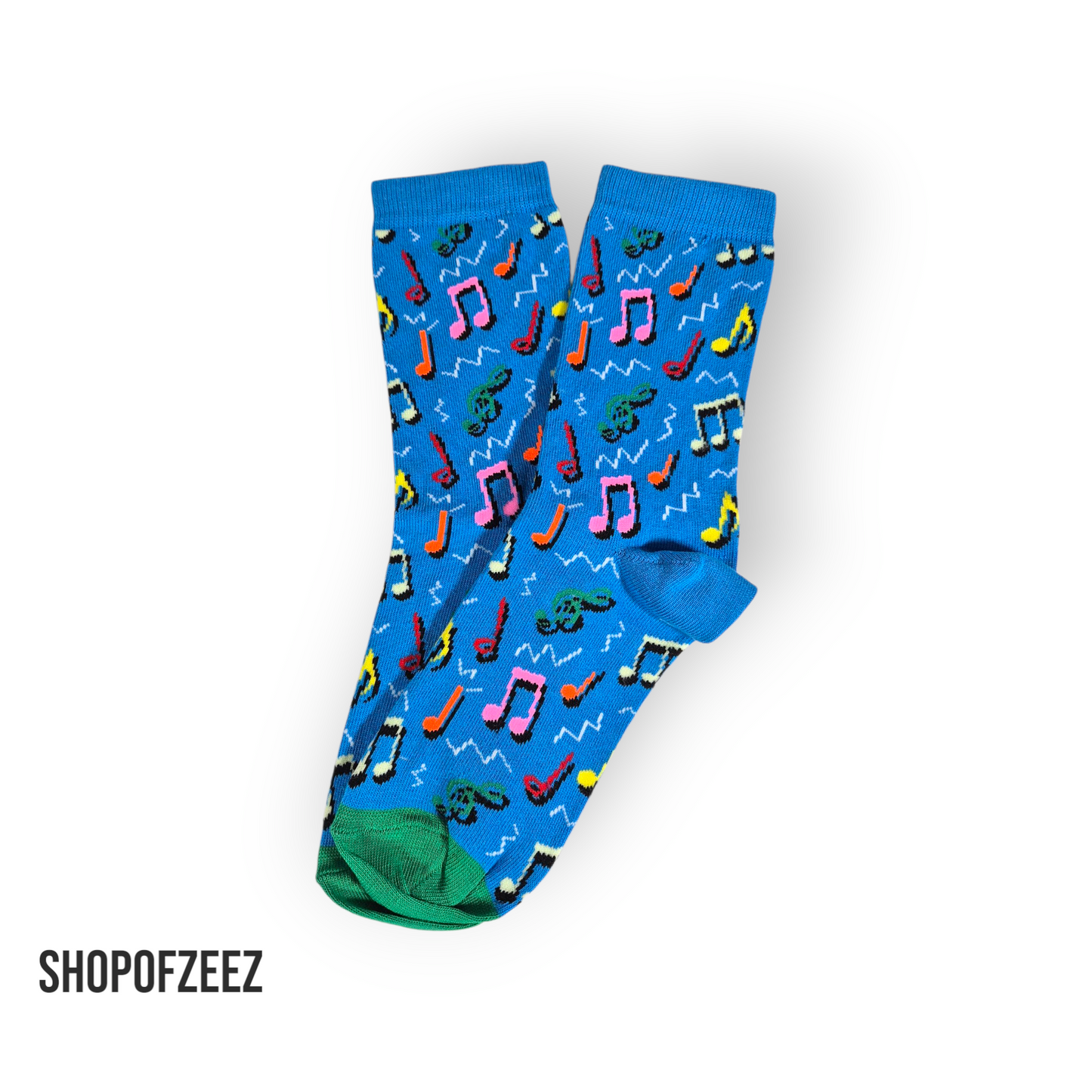 Musik Noten Socken - hellblau