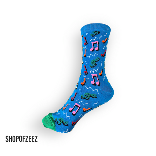 Musik Noten Socken - hellblau