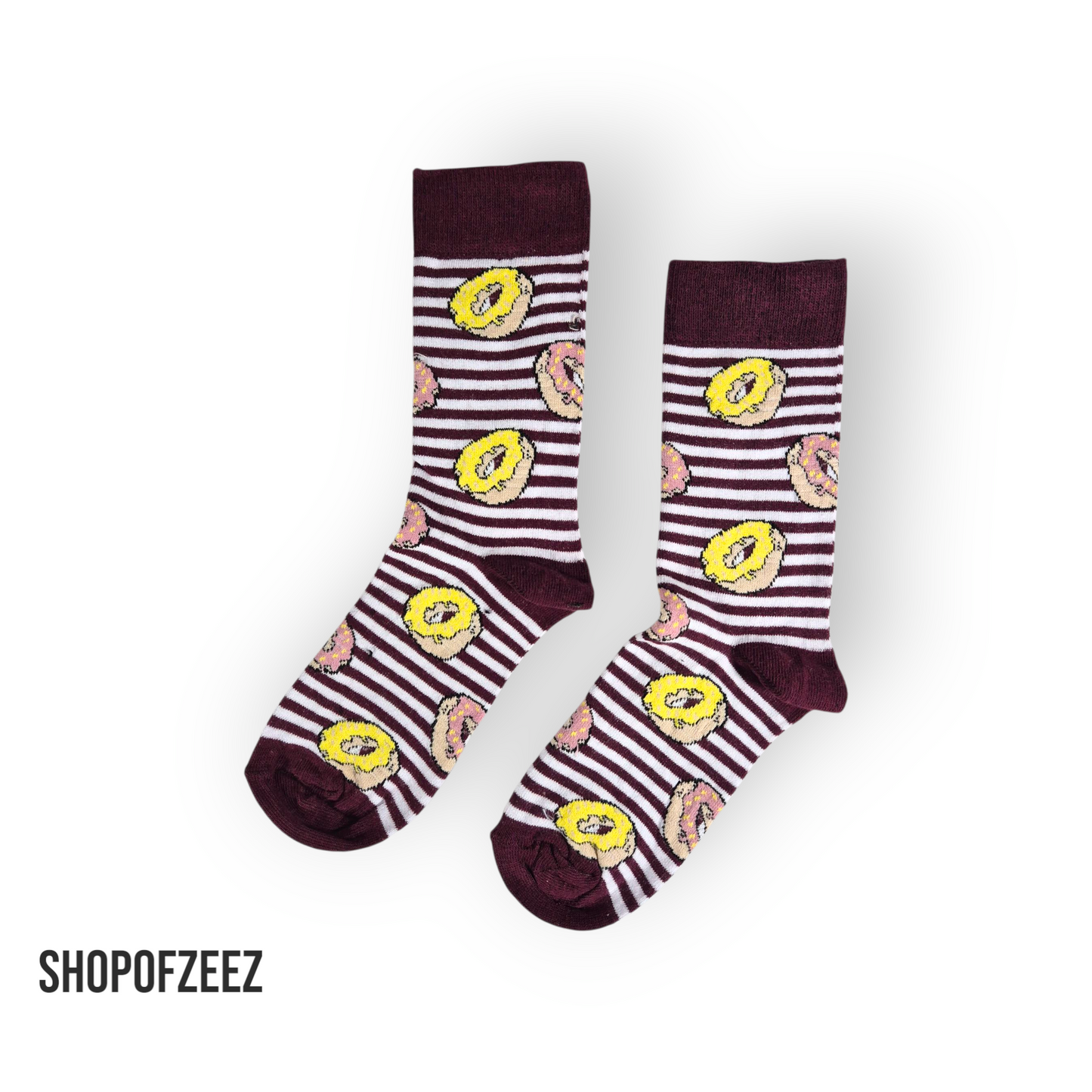 bordeux gestreifte Donut Socken