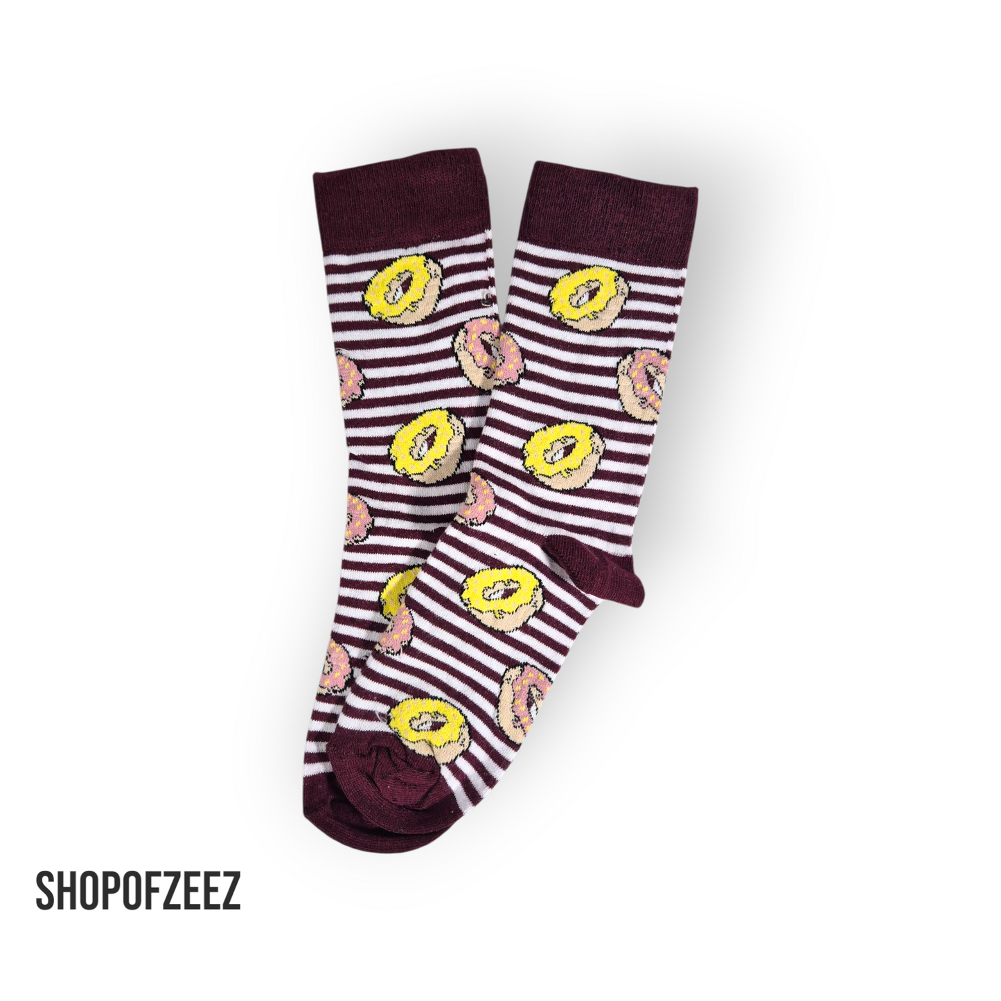 bordeux gestreifte Donut Socken