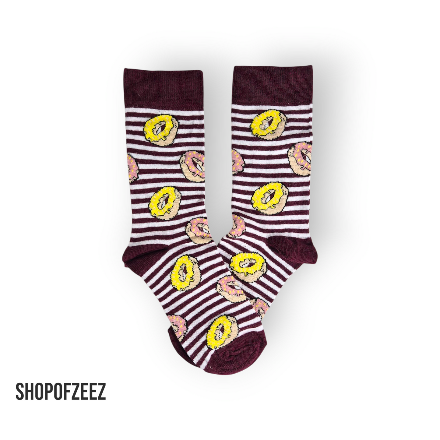 bordeux gestreifte Donut Socken