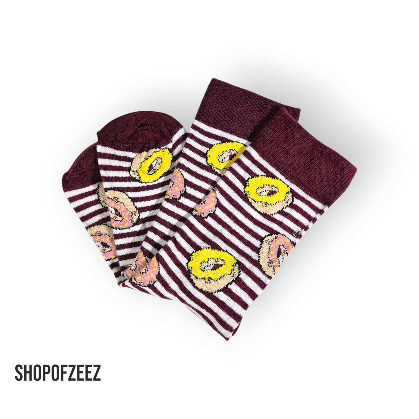 bordeux gestreifte Donut Socken