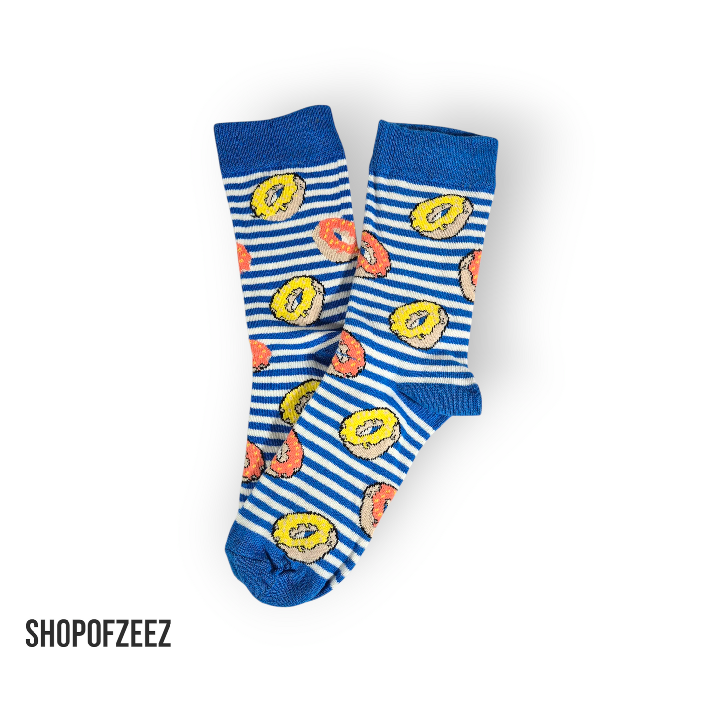 blau gestreifte Donut Socken