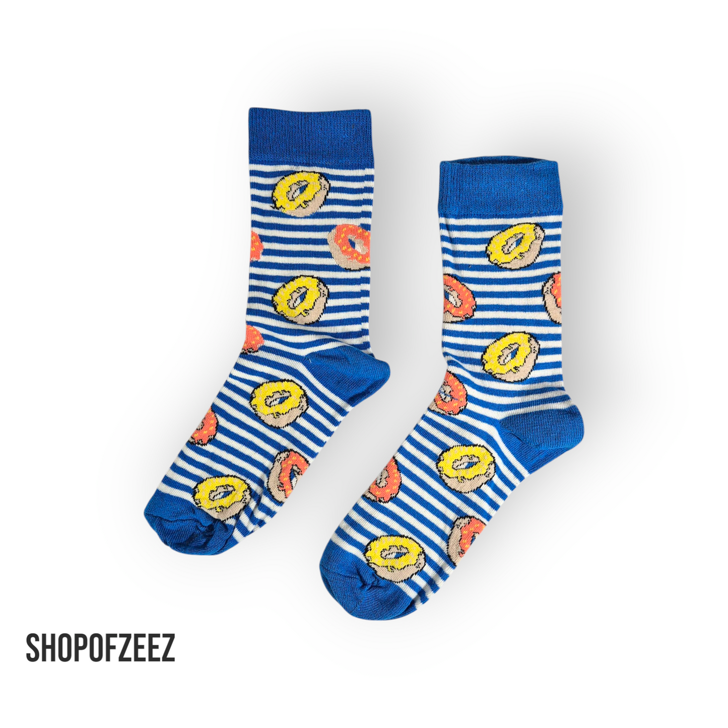 blau gestreifte Donut Socken