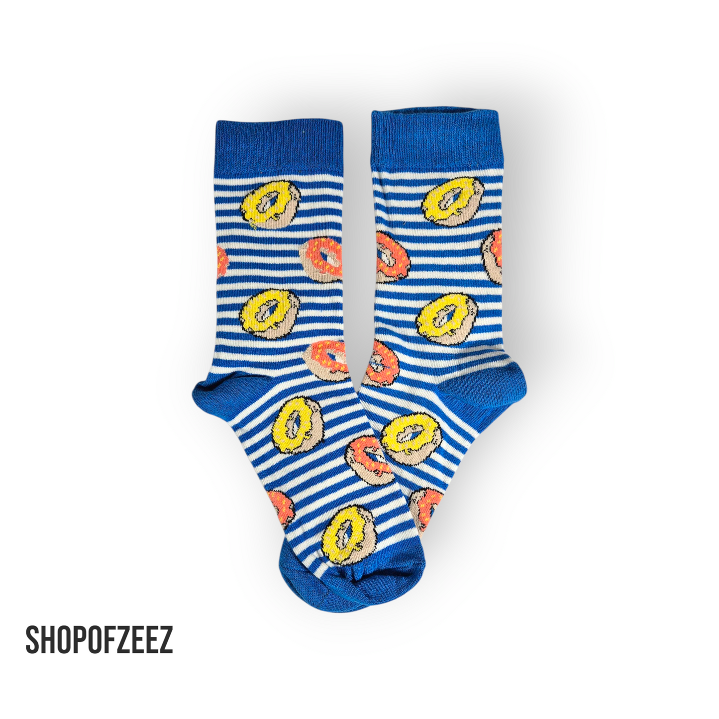 blau gestreifte Donut Socken