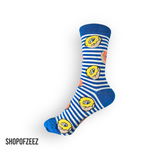 blau gestreifte Donut Socken