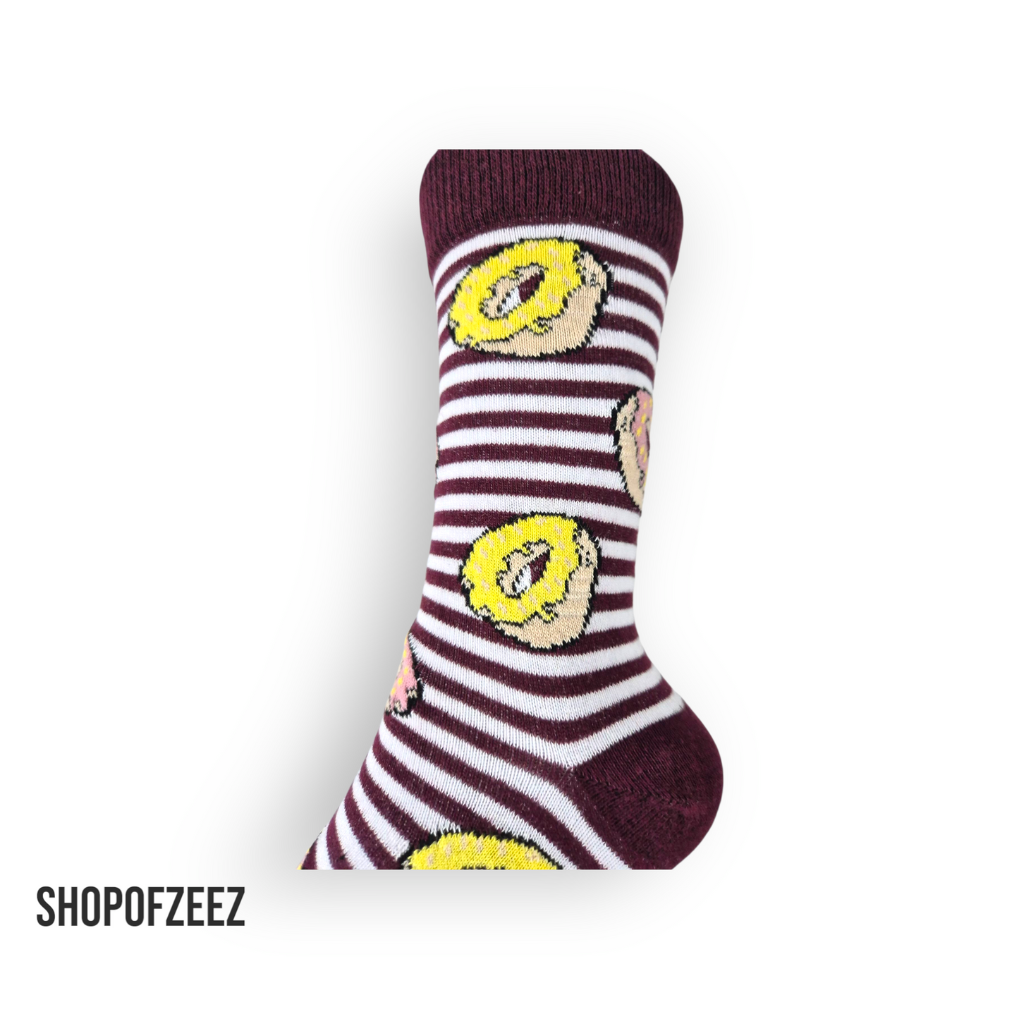 bordeux gestreifte Donut Socken