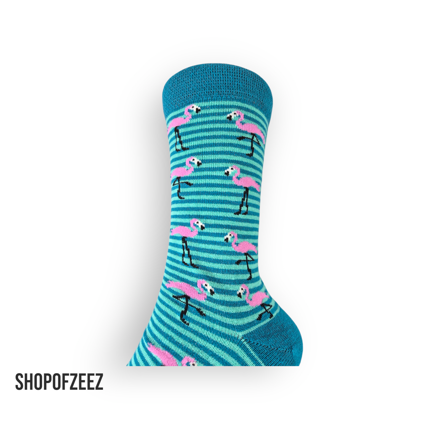 Flamingo mit gestreifte Socken