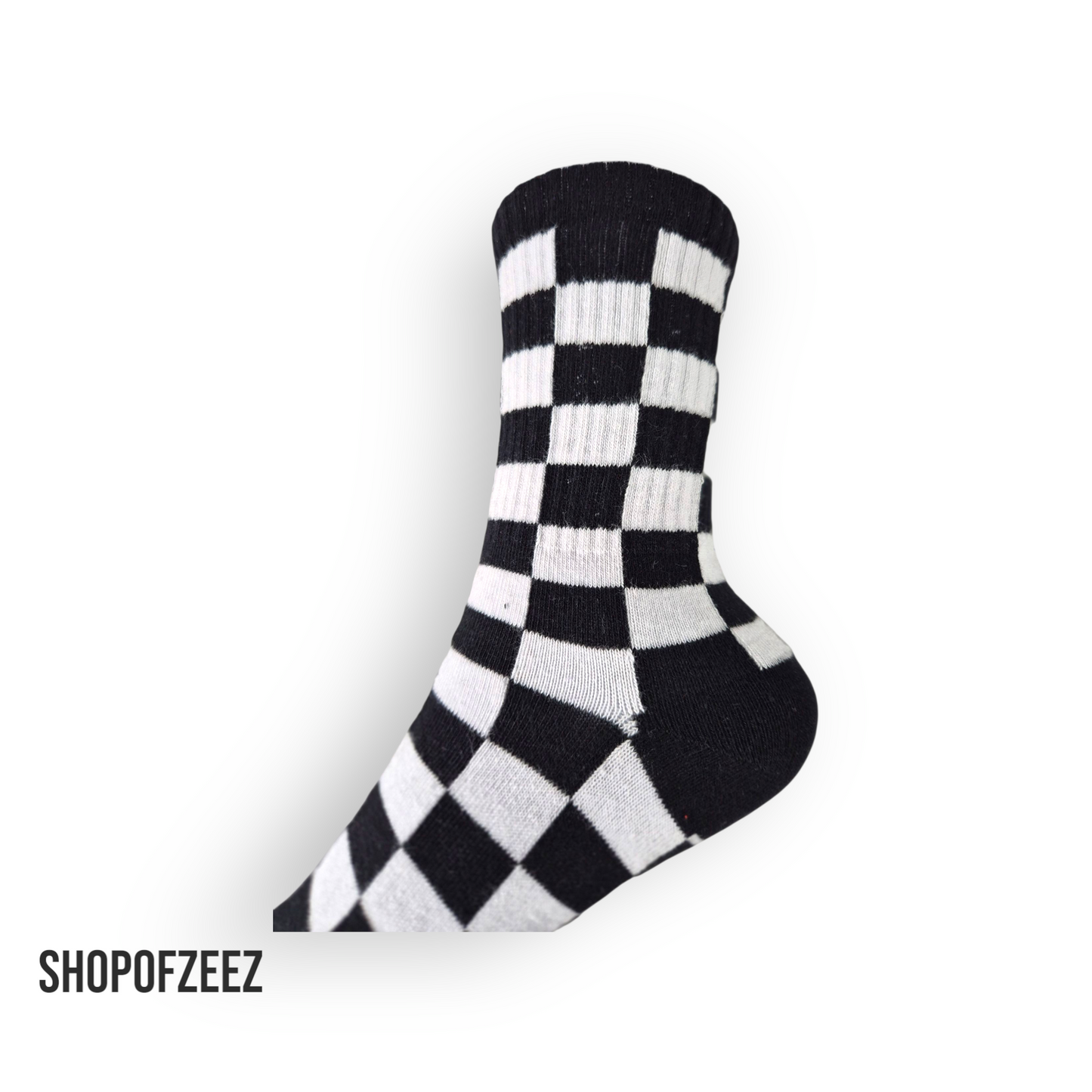 schwarz-weiß kariert Sportsocken, Einheitsgröße: 36-42