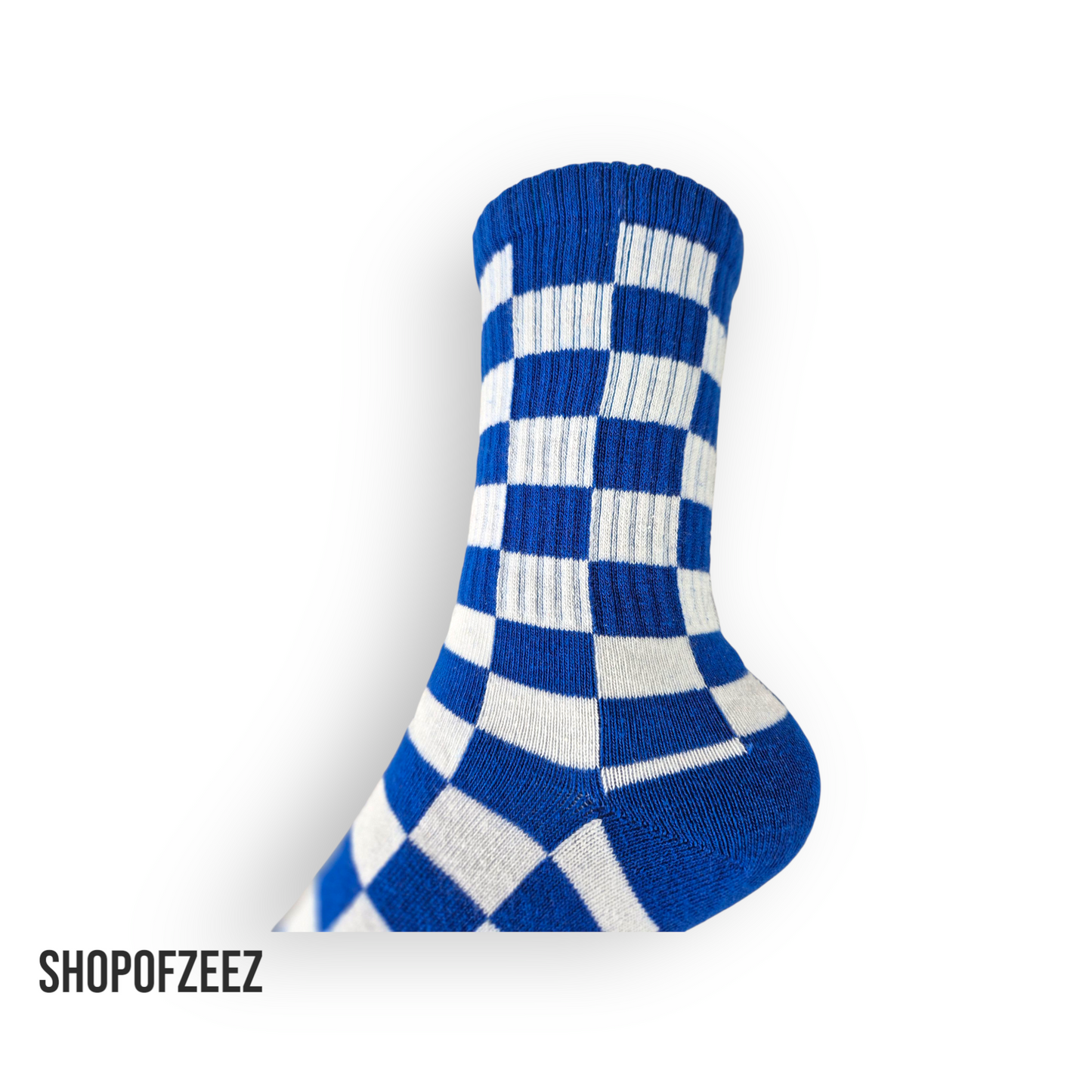 blau-weiß kariert Sportsocken, Einheitsgröße: 36-42
