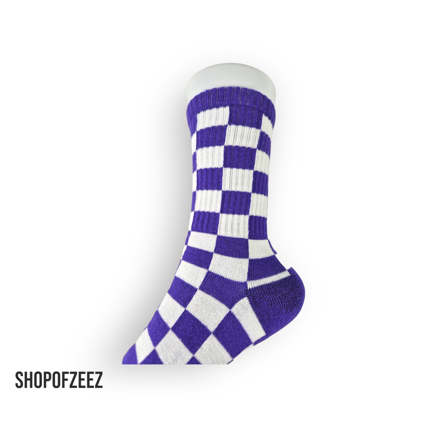 lila-weiß kariert Sportsocken, Einheitsgröße: 36-42