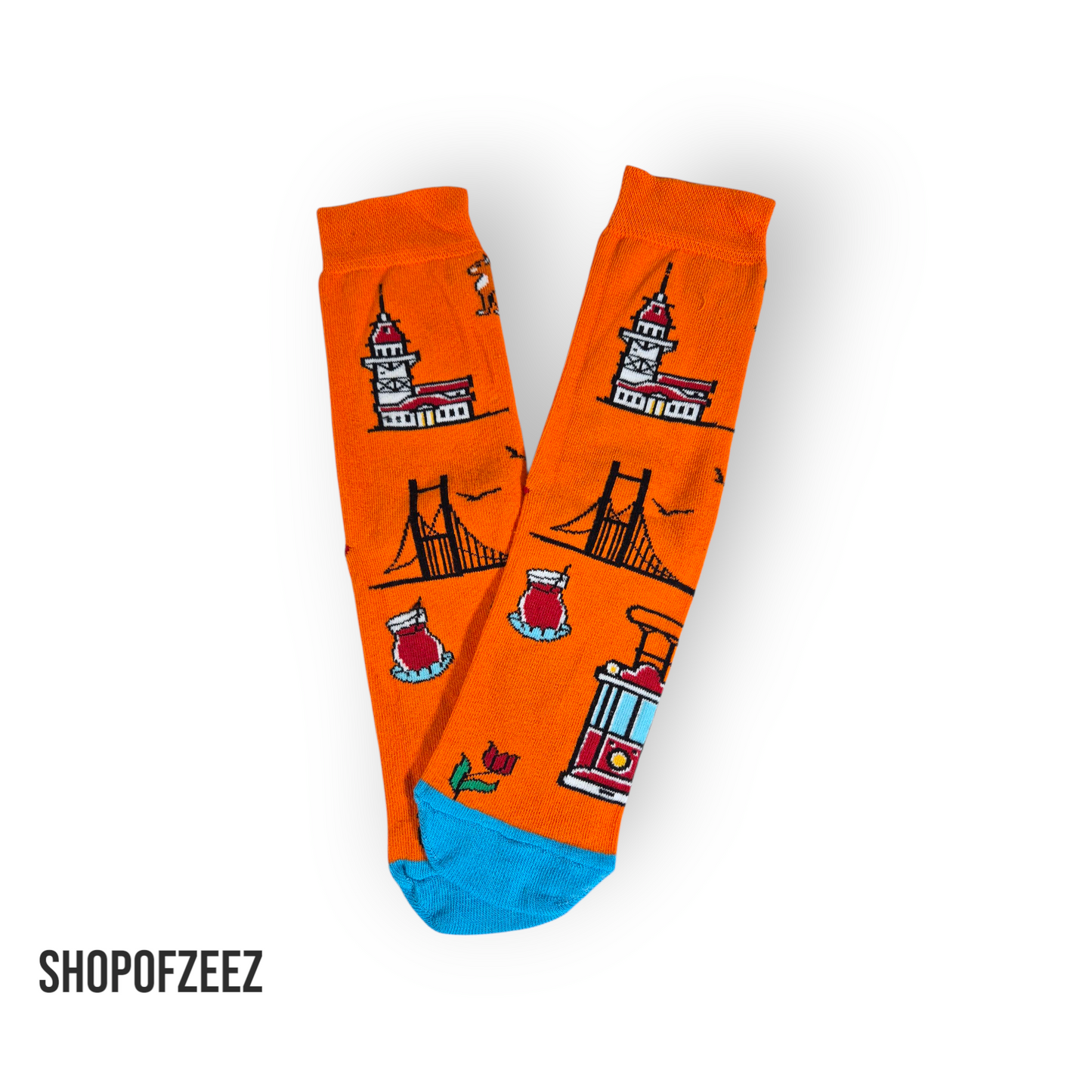 Bunte Istanbul Socken – Unisex Fun Socks | Galata, Kız Kulesi & Bosporus