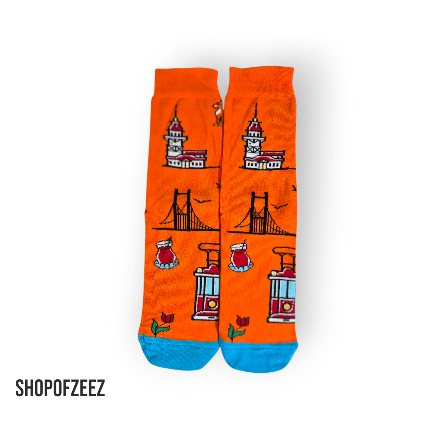 Bunte Istanbul Socken – Unisex Fun Socks | Galata, Kız Kulesi & Bosporus