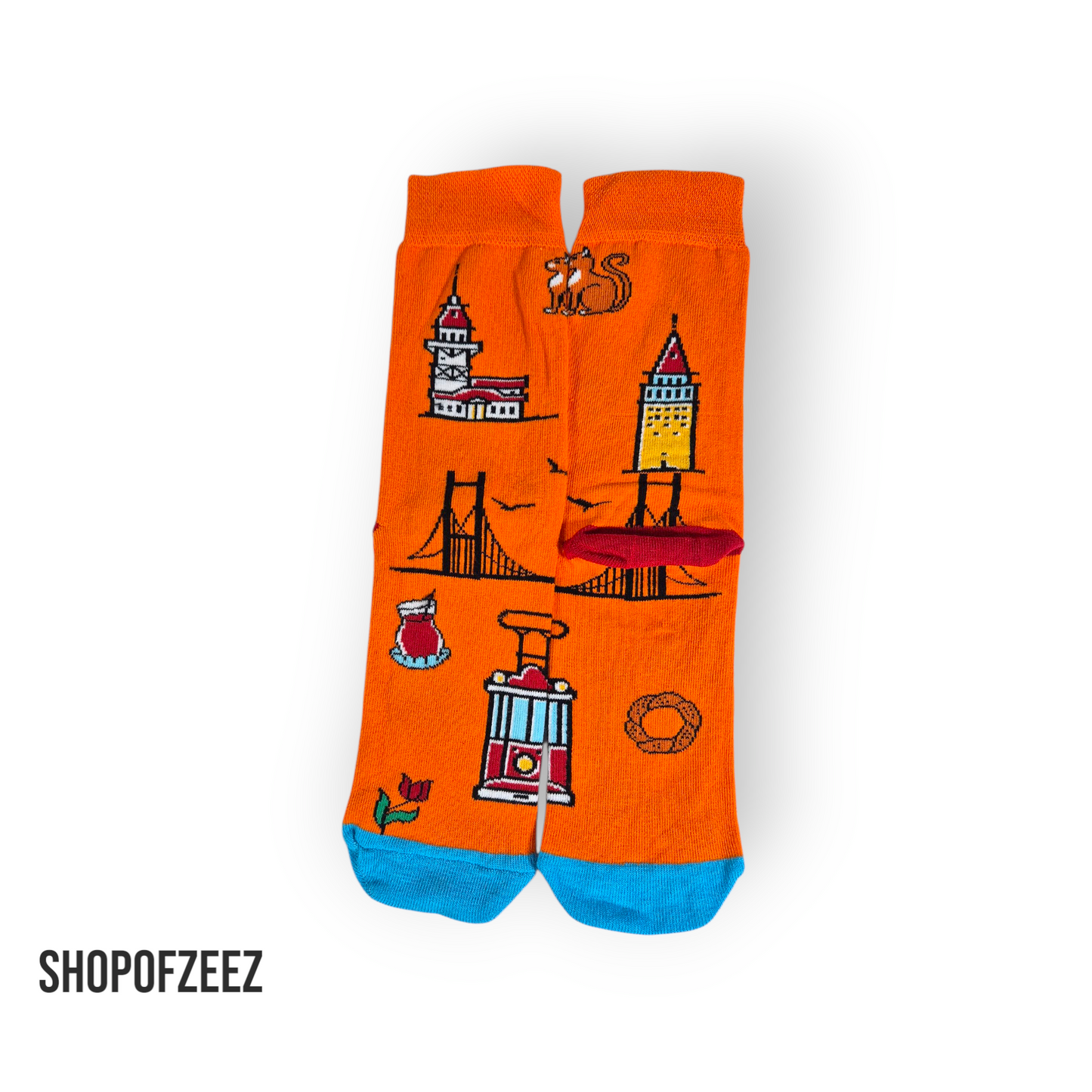 Bunte Istanbul Socken – Unisex Fun Socks | Galata, Kız Kulesi & Bosporus