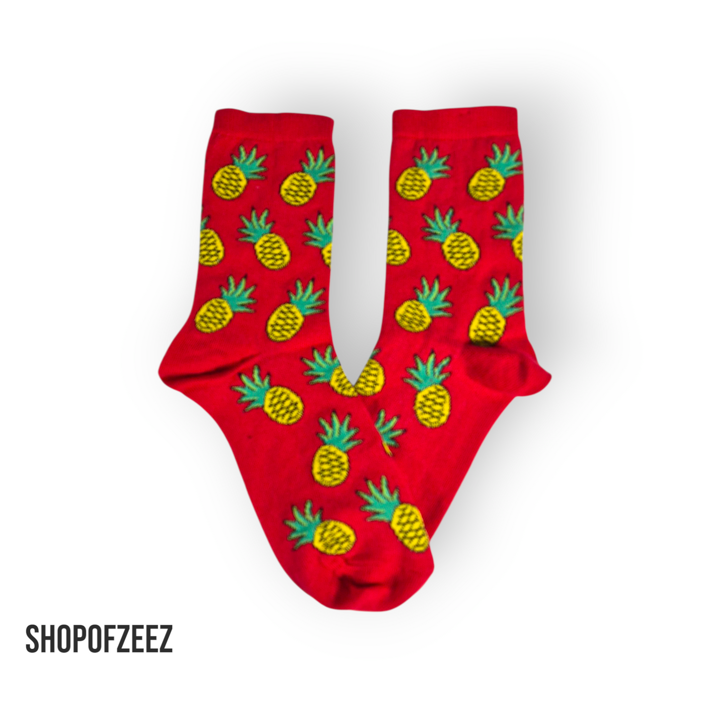 rot Ananas Socken, Einheitsgröße: 36-42