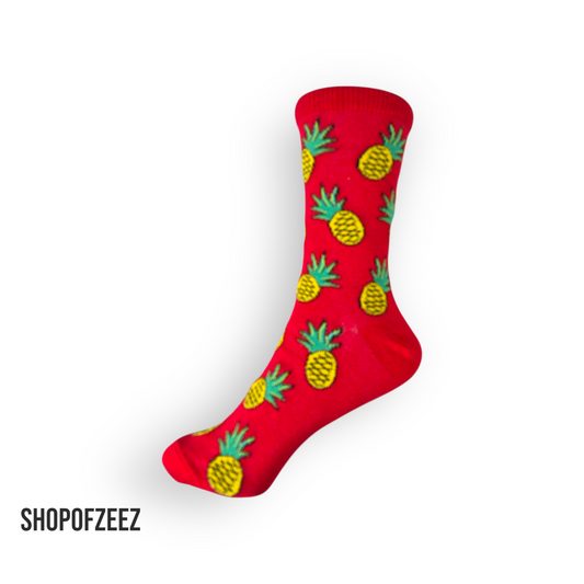 rot Ananas Socken, Einheitsgröße: 36-42