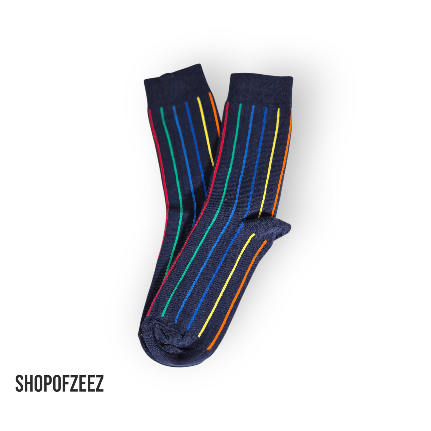 Dunkelblau mit feinen bunten Linien