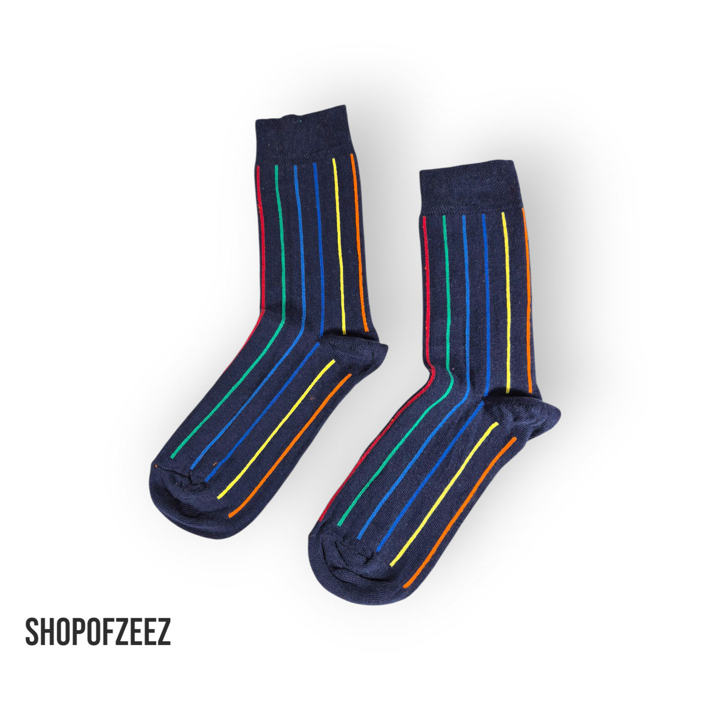 Dunkelblau mit feinen bunten Linien