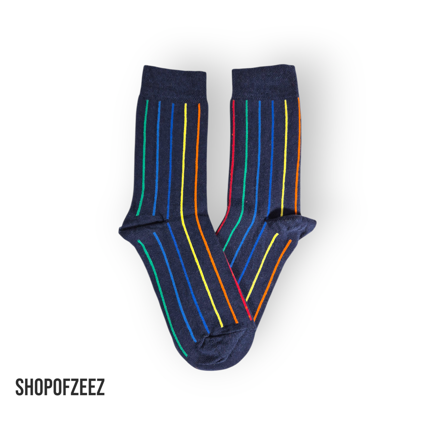 Dunkelblau mit feinen bunten Linien