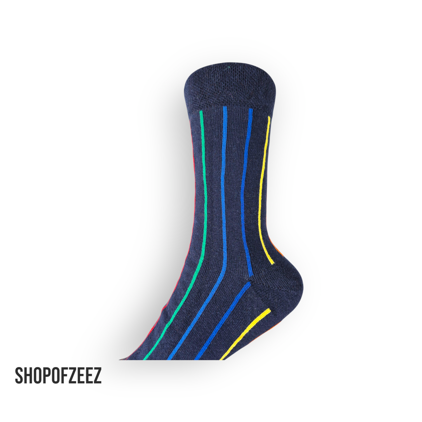 Dunkelblau mit feinen bunten Linien