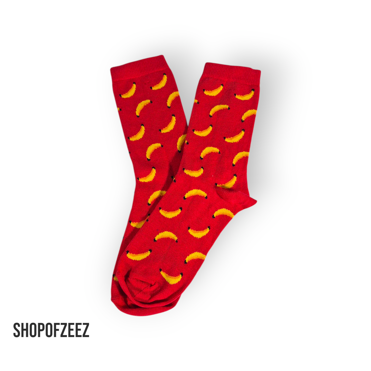 rot Bananen Socken, Einheitsgröße: 36-42