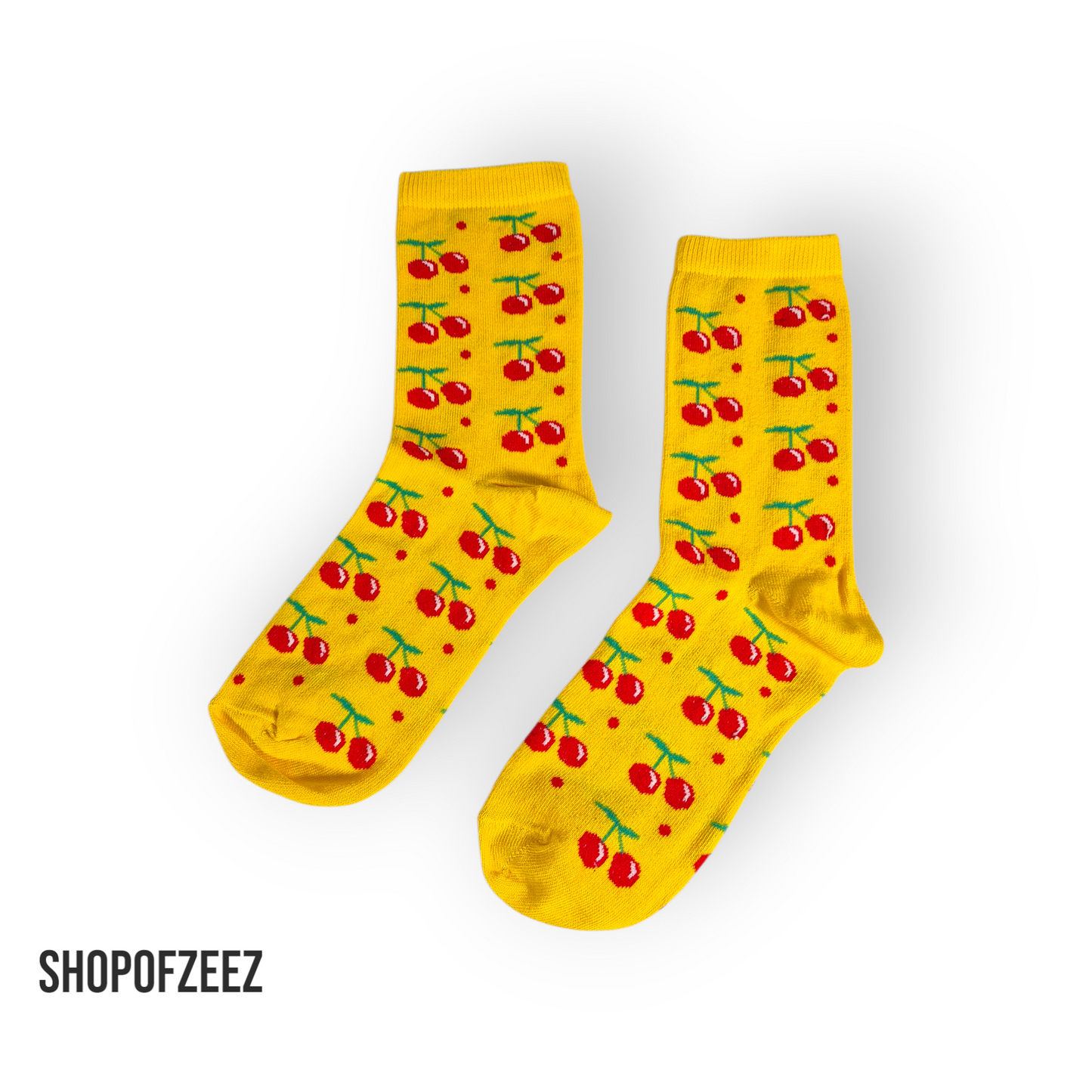 gelb Kirsche Socken, Einheitsgröße: 36-42