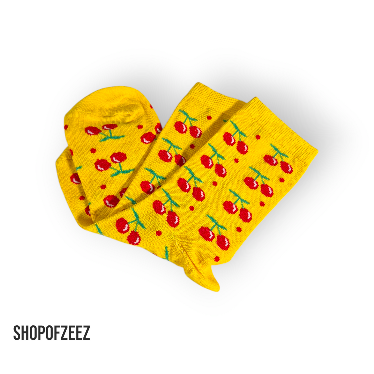 gelb Kirsche Socken, Einheitsgröße: 36-42