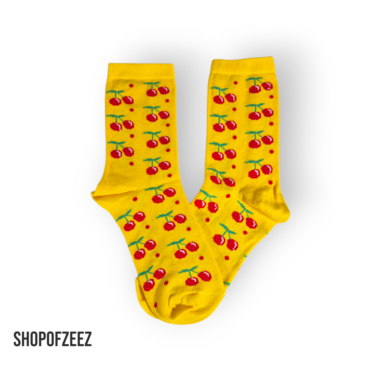 gelb Kirsche Socken, Einheitsgröße: 36-42