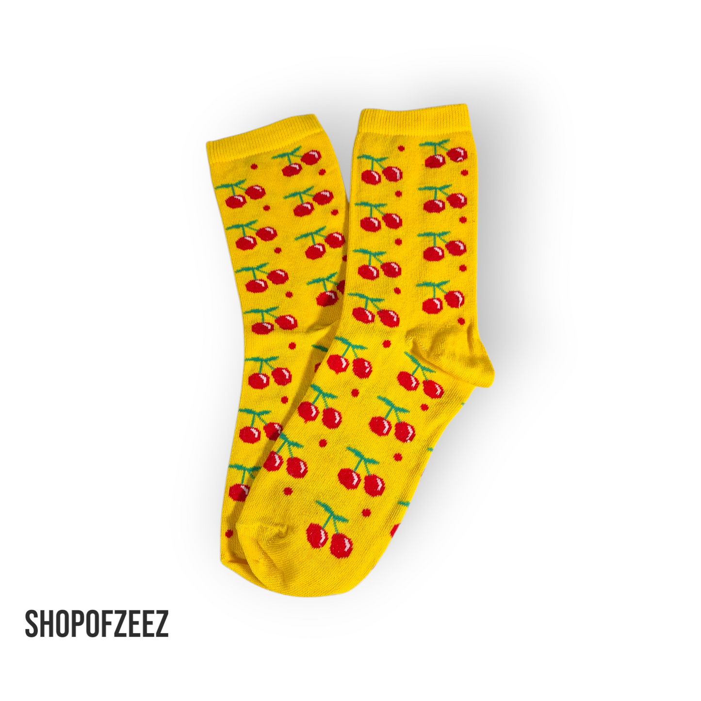 gelb Kirsche Socken, Einheitsgröße: 36-42