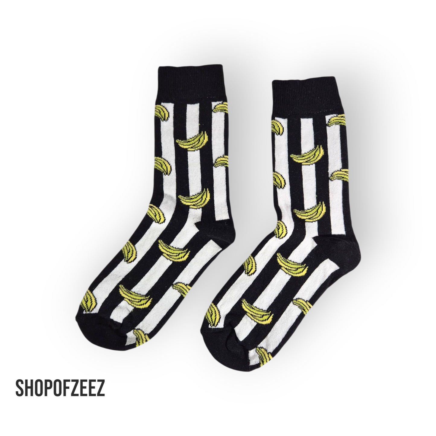 gestreifte Bananen Socken, Einheitsgröße: 36-42