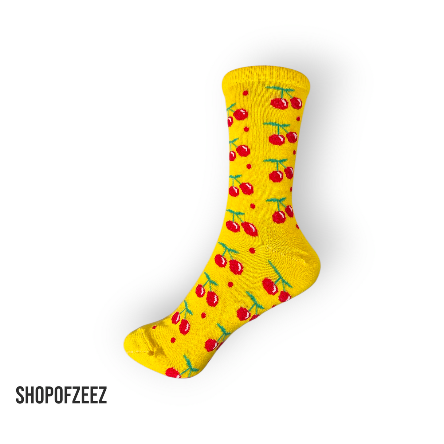 gelb Kirsche Socken, Einheitsgröße: 36-42