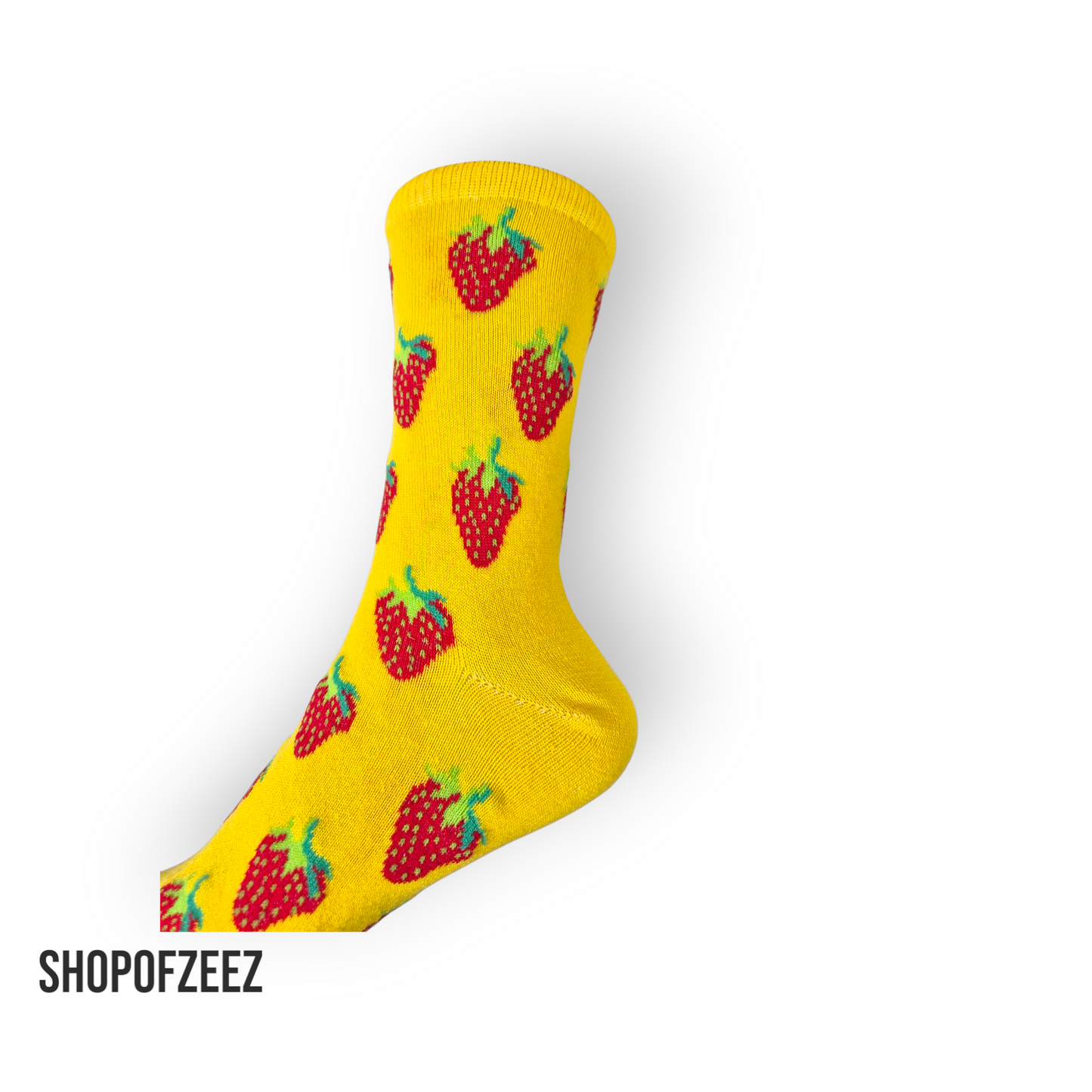 gelb Erdbeeren Socken, Einheitsgröße: 36-42