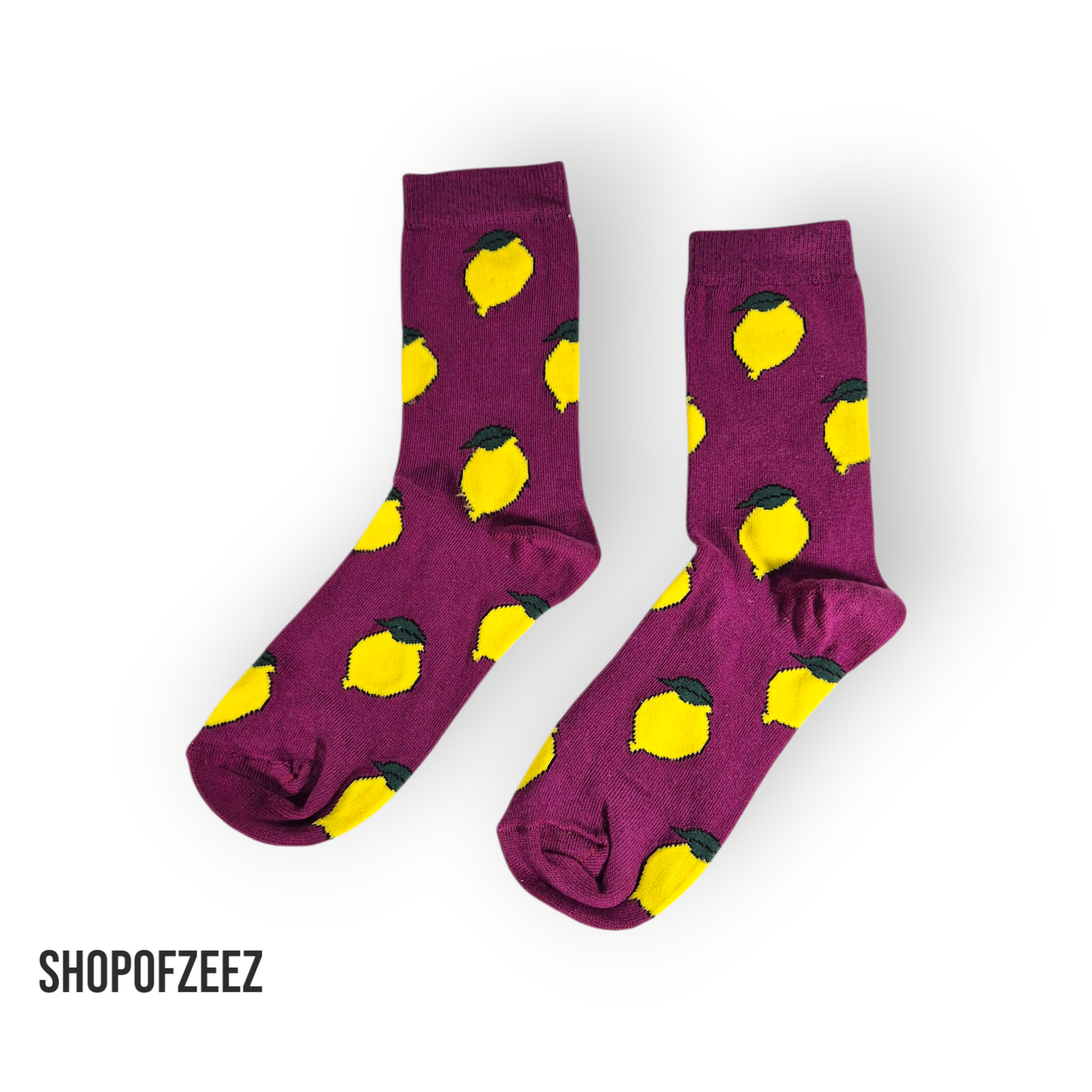 lila Zitronen Socken, Einheitsgröße: 36-42