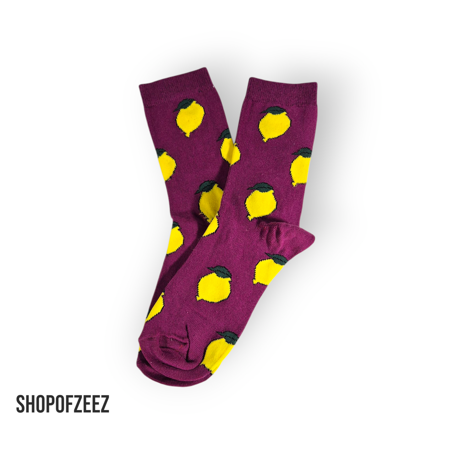 lila Zitronen Socken, Einheitsgröße: 36-42