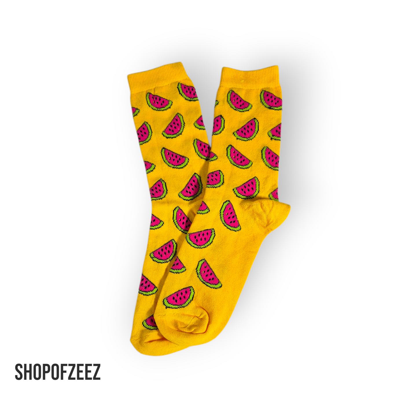 gelb Wassermelonen Socken, Einheitsgröße: 36-42