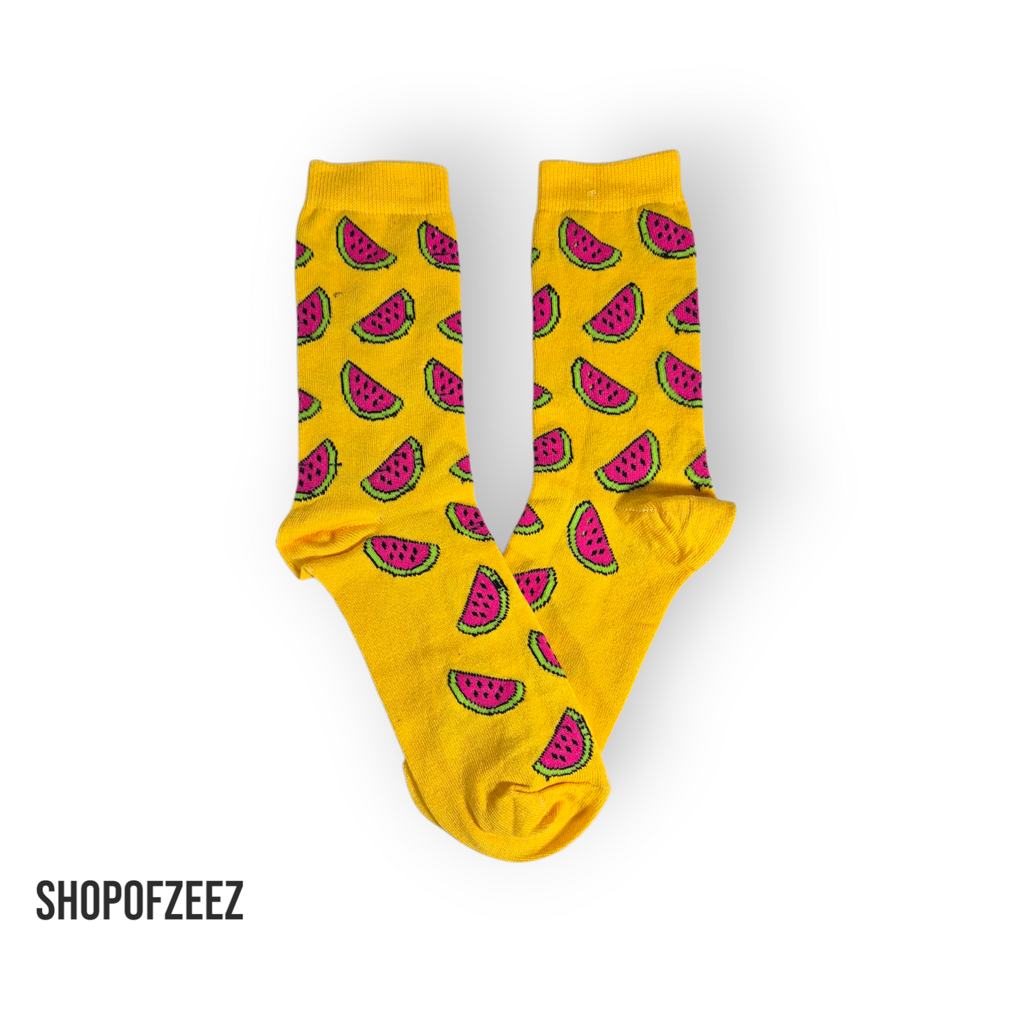 gelb Wassermelonen Socken, Einheitsgröße: 36-42